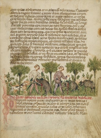 Aimo and Vermondo Killing Two Wild Boars by Anovelo da Imbonate